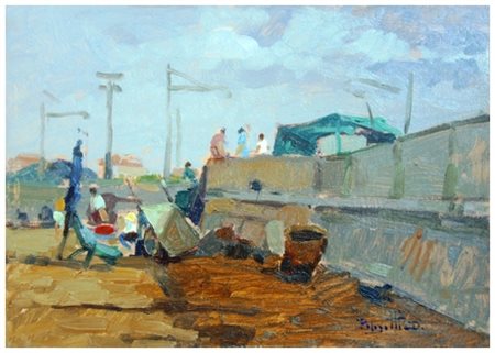 DINO PELAGATTI Livorno 1932 – Livorno 2016 Senza titolo 1969 Olio su cartone...