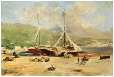 SILVIO POMA Trescore Balneario 1840 – Turate 1932 Senza titolo Olio su tela...