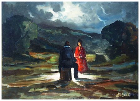 DOMENICO SELO SELOSKI Napoli 1924 – Livorno 1981 Senza titolo Olio su tela 50...