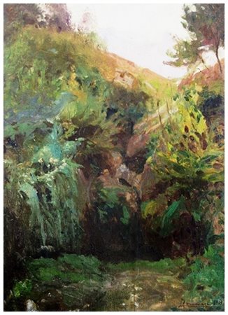 LUDOVICO TOMMASI Livorno 1866 – Firenze 1941 Campagna del Gabbro 1903 Olio su...