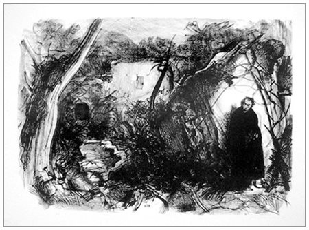 PIETRO ANNIGONI 1910 – 1988 Senza titolo Litografia es. p.a. Firma in b. a d....