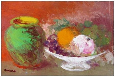 GUIDO GUIDI 1916 – 2002 Senza titolo Olio su tavola 35 x 50. Firma in b. a s.