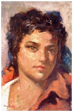 MARIO COCCHI 1898 – 1957 Senza titolo Olio su faesite 39,5 x 26. Firma in b....