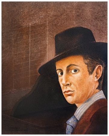 ANTONIO CALDARERA 1942 Studio per una testa 1981 Olio su faesite 30,4 x 25....