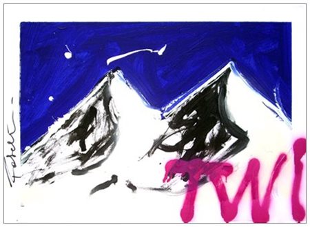 MASSIMO FALSETTI 1955 Twin Olio su tela 50 x 70. Firma (in verticale) a s. al...