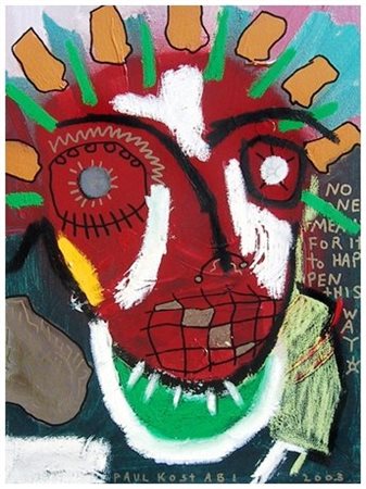 PAUL KOSTABI 1962 Shit happens 2003 Olio e t.m. su tela 61 x 45,5. Firma e...