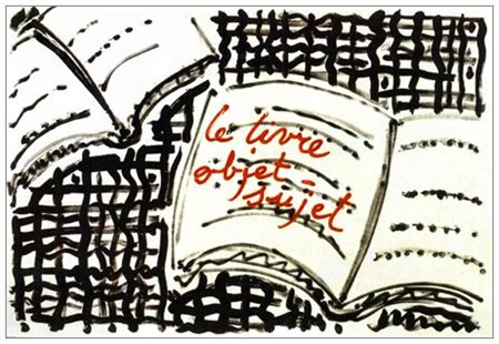 LUCIA MARCUCCI 1933 Le livre objet sujet 1991 Pittura su carta 41 x 60....