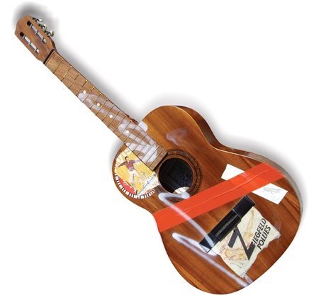 GIUSEPPE CHIARI 1926 – 2007 Ziegfeld follies T.m. e collage su chitarra di...