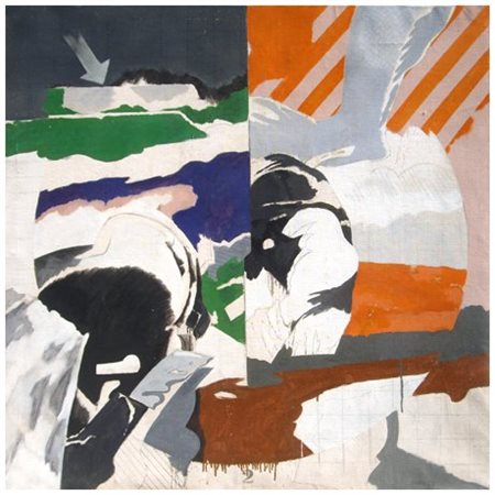 GIANFRANCO PARDI 1933 Per la mia macchina soffice 1965 Olio su tela 100 x...