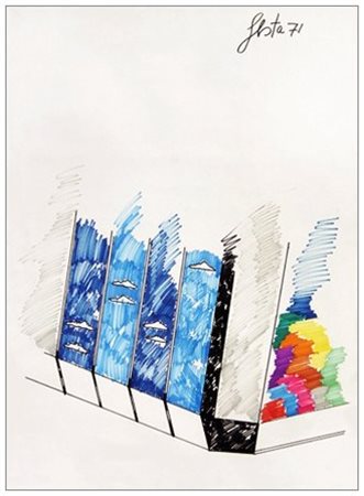 TANO FESTA 1938 – 1987 Senza titolo 1971 T.m. su cartoncino 100 x 70. Firma e...