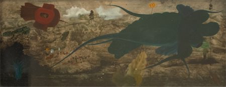 Erich Brauer (Vienna 1929 - ) Puce. Olio su tavola, 16 x 38 cm. Brauer è uno...