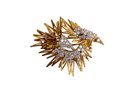 Spilla oro e brillanti Kutchinsky London. Oro e oro bianco 18 Kti Brillanti...