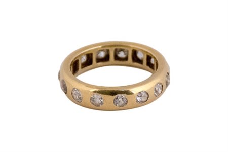 Anello tipo fede con brillanti. Diamanti cti. 0,70 c.ca Oro 18 Kti. Peso...