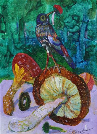 Antonio Possenti, Senza titolo, olio su tela applicata su cartone, cm. 20x15,...