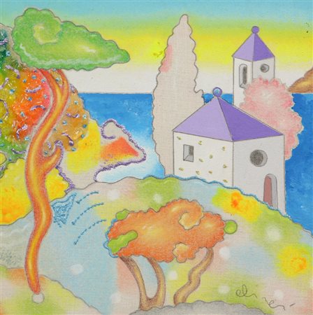 Luca Alinari, Senza titolo, tecnica mista su tela applicata su tavola, cm....