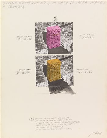 Fabrizio Plessi, Spugna d'Emergenza in Caso di Alta Marea a Venezia, tecnica...