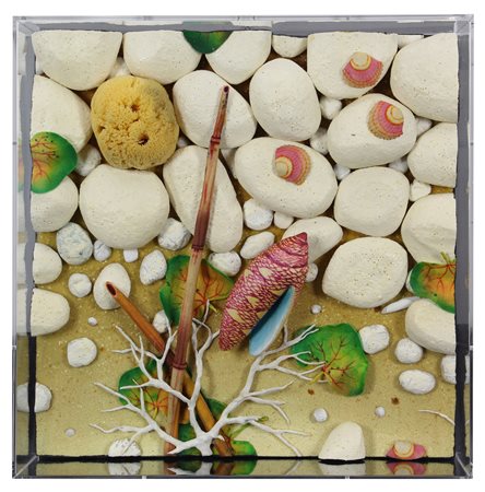 Piero Gilardi, Spiaggia Caraibica, poliuretano espanso, cm. 50x50, firmato e...