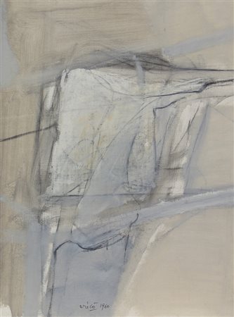 Rodolfo Aricò, Senza titolo, 1960, olio su tela, cm. 62x47, firmato e datato...