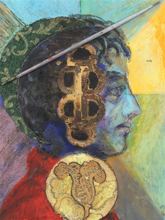 Bruno Ceccobelli, Arte Mi Sia, tecnica mista su legno con applicazione di...