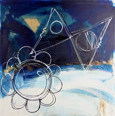 Antonio Del Donno, Senza titolo, 1986, tecnica mista e collage su tela, cm....