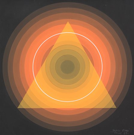 Horacio Garcia Rossi, Couleur-Lumiere, 1987, acrilico su cartone, cm. 25x25,...