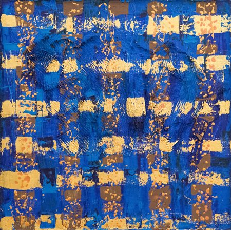 Feofeo, La Porta di Ishtar, 2014, tecnica mista su juta, cm. 90x90,...