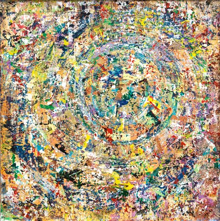 Feofeo, Paradosso, 2015, tecnica mista su juta, cm. 80x80, certificato di...