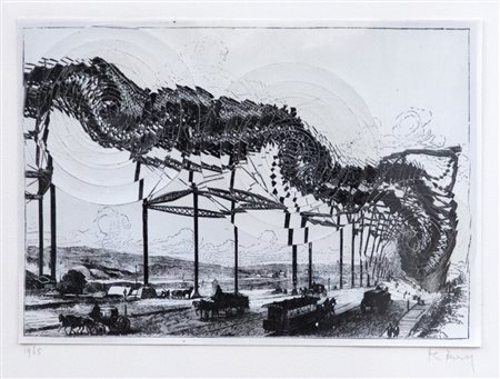 Pol Bury, Chemin de fer, 1965, fotografia, cm 17,5x25, dichiarazione della...