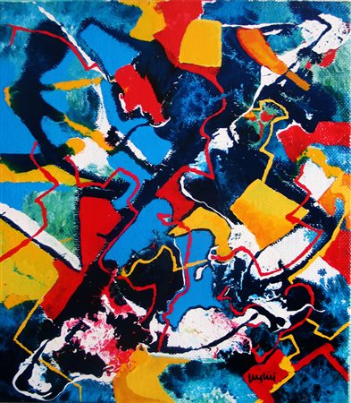 Edoardo Puglisi, Profondo in Blu (dal ciclo La Commedia), 2012, smalto su...