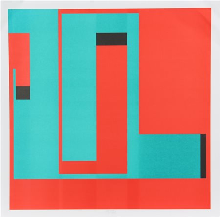 Bruno Munari, Negativo Positivo, litografia su carta, es. VI/XXX, cm. 70x70,...