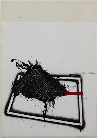 Emilio Scanavino, Senza titolo, serigrafia su carta, es. 33/100, cm. 70x50,...