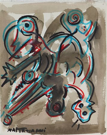 Umberto Mastroianni, Il Tempo perduto nel Tempo, tecnica mista su cartoncino,...