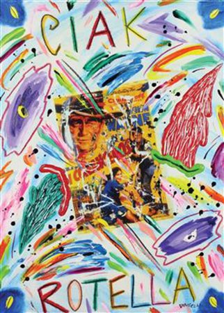 Bruno Donzelli, Ciak Rotella, tecnica mista e applicazioni su tela, cm70x50,...