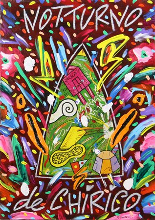 Bruno Donzelli, Notturno De Chirico, tecnica mista su tela, cm. 70x50,...