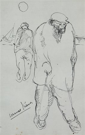 Lorenzo Viani, Senza titolo, inchiostro su carta, cm. 21x15, firmato in basso...