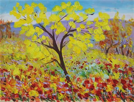 Antonio Ialenti, Paesaggio, olio su tela, cm. 30x40, firmato in basso a...