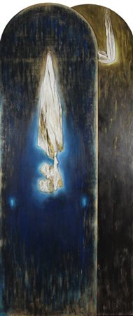 Luciano Porta, Drappo Regale, 2001, tecnica mista su tavola, cm. 175x74