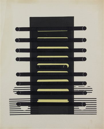 Alfredo Pizzo Greco, Senza titolo, 1966, linoleumgrafia su carta swedish wood...