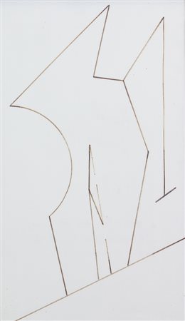 Thea Valle', "D.C.P.", 1977, tecnica mista su tela, cm. 50x30, firmata,...