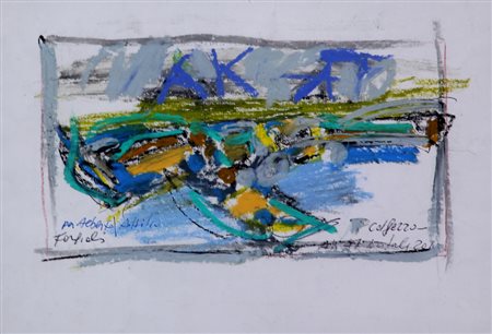 Attilio Forgioli, Senza titolo, tecnica mista su carta, cm. 18x25, firmato in...