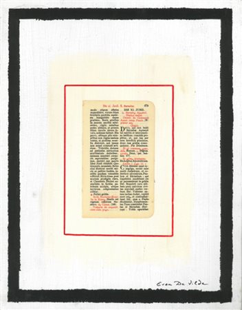 Evan De Vilde, FALLAX, 2015, tela intelata su tavola e collage a tecnica...