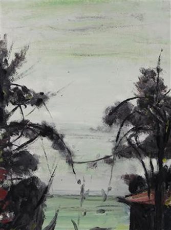 Pompeo Borra, Senza titolo, olio su tela, cm. 60x45, firmato al retro del...