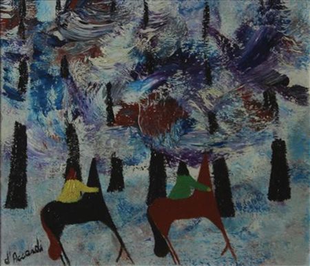 Gianrodolfo D'Accardi, Inverno, olio su tavola, cm. 24x30, firmato in basso a...