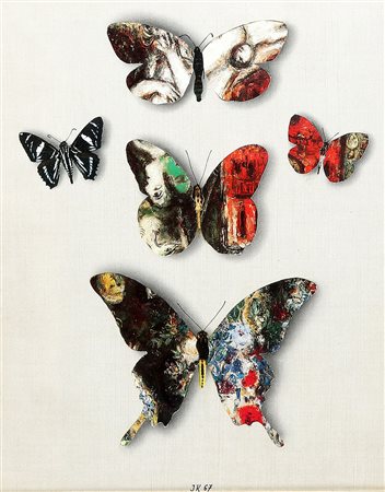 JIRI KOLAR 1914 - 2002 Le farfalle della Slovacchia, 1967 Collage su...