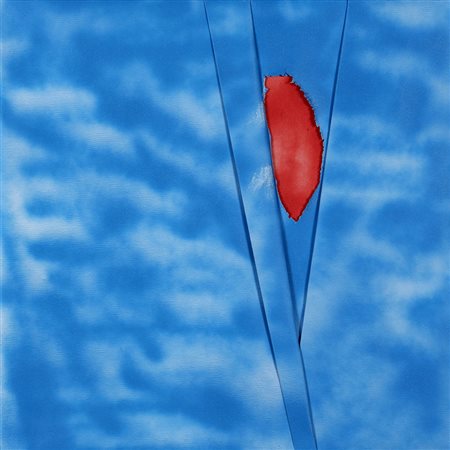 ANTONIO PAOLINO 1972 Luna in arrivo Acrilico su tela piegata e strappata, cm....