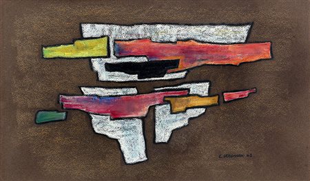 LUIGI VERONESI 1908 - 1988 Senza titolo, 1963 Tecnica mista su carta, cm. 30...