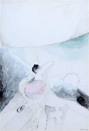 MARIO RACITI 1934 Senza titolo, 1982 Tecnica mista su carta, cm. 48 x 32,5...