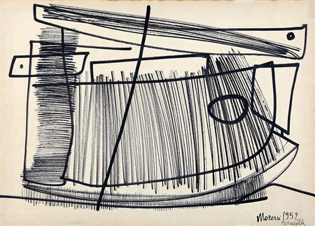 MATTIA MORENI 1920 - 1999 Senza titolo, 1952 Inchiostro su carta, cm. 47,5 x...