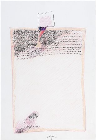 UGO LA PIETRA 1938 Senza titolo, 1990 Tecnica mista su carta, cm. 47 x 32...