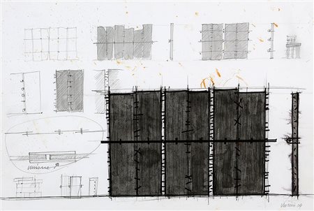 GIUSEPPE UNCINI 1928 - 2008 Senza titolo, 2004 Matita e acquarello su carta,...